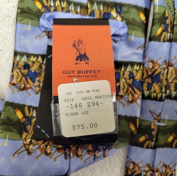 NWT Rare Guy Buffet 100% Silk Tie - Picture 5 of 9